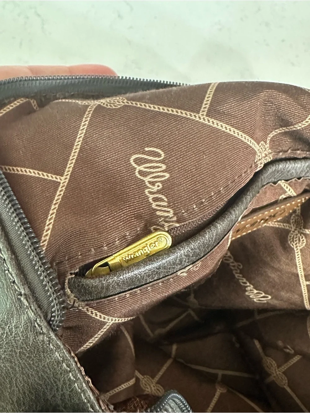 Wrangler Gray Faux Leather Shoulder Bag